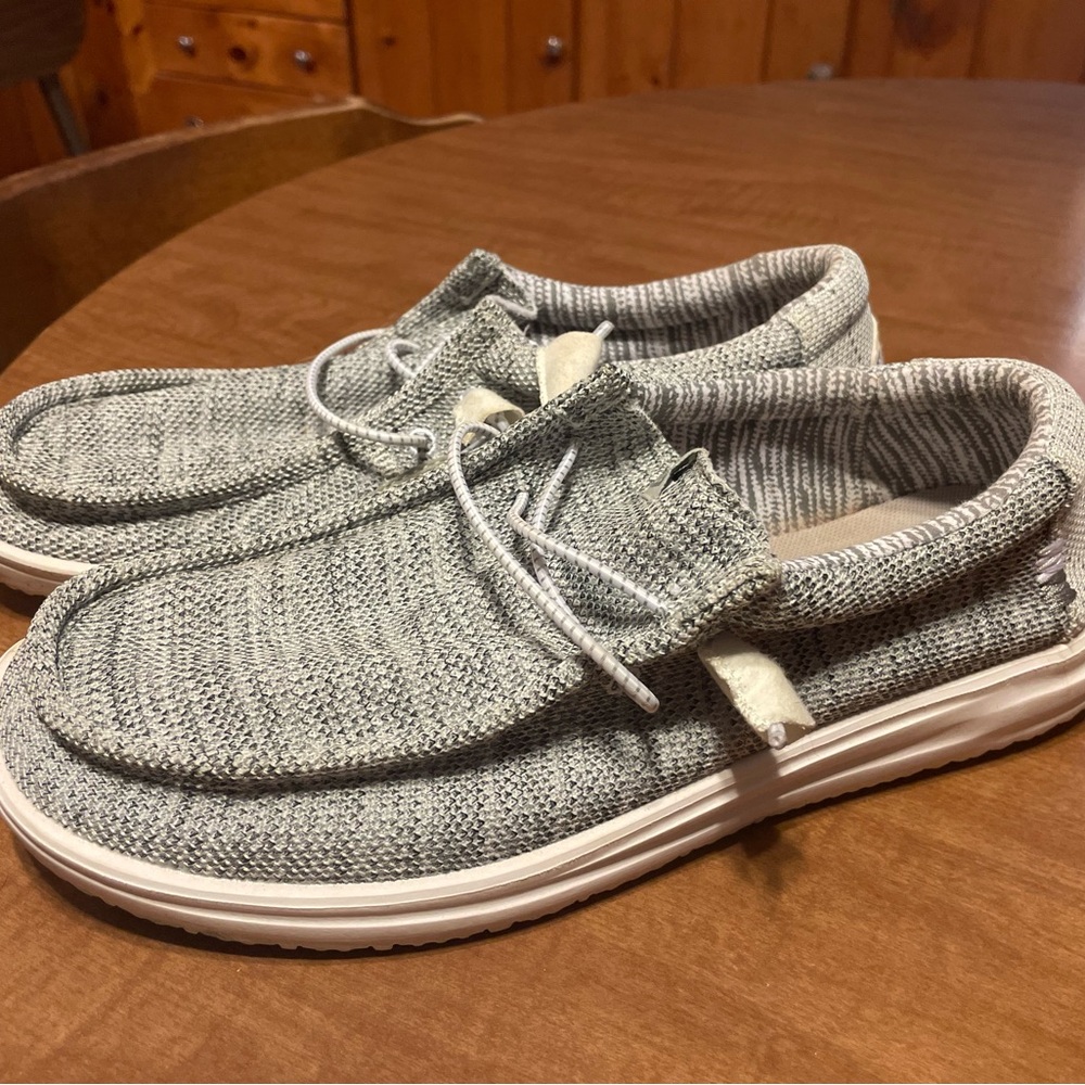 Hey Dude Gray Knit Loafers